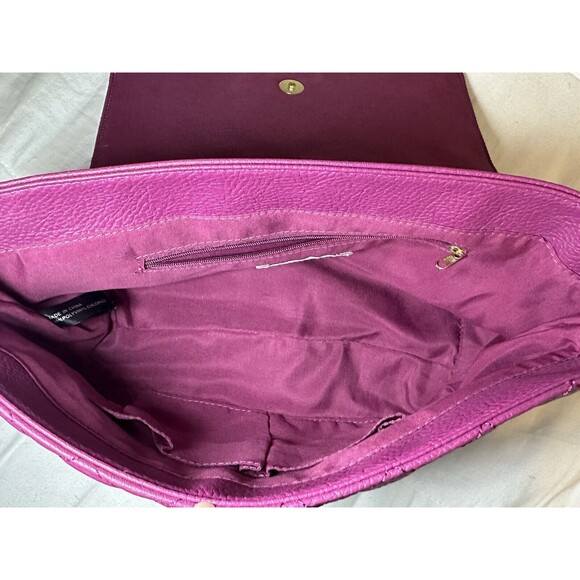 KENNETH COLE REACTION Berry Fuchsia Chain Colorful‎ Crossbody Purse - Picture 4 of 15